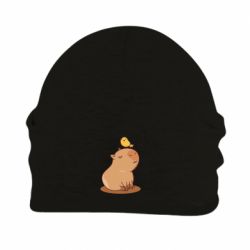 Шапка флісова Капібара з пташкою