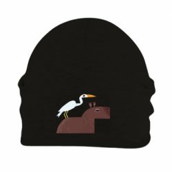 Шапка флісова Копібара з чаплею