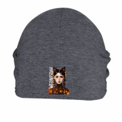 Шапка флисовая Венздей кошка - PrintSalon