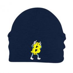 Шапка флисовая Bitcoin contrast - PrintSalon