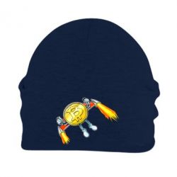Шапка флисовая Bitcoin into space - PrintSalon