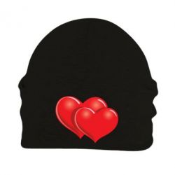 Шапка флисовая Два сердца - PrintSalon