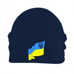 Шапка флисовая Флаг Украины с Гербом - PrintSalon