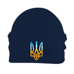 Шапка флісова Герб на фоні прапора - PrintSalon