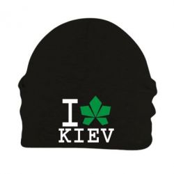 Шапка флисовая I love Kiev - с листиком - PrintSalon