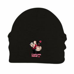 Шапка флисовая Люблю тебя, детка - PrintSalon