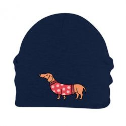 Шапка флисовая New Year's Dachshund - PrintSalon