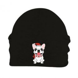 Шапка флісова New Year's French Bulldog - PrintSalon