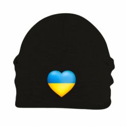 Шапка на флисе Серце патріота - PrintSalon