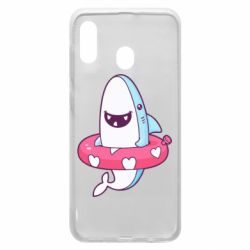 Чехол для Samsung A20 Shark and Lifebuoy - PrintSalon