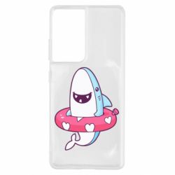 Чехол для Samsung S21 Ultra Shark and Lifebuoy - PrintSalon