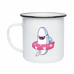 Кружка эмалированная Shark and Lifebuoy - PrintSalon
