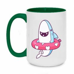 Чашка двухцветная 420ml Shark and Lifebuoy - PrintSalon