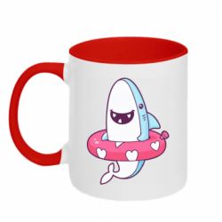 Чашка двухцветная 320ml Shark and Lifebuoy - PrintSalon