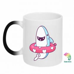 Чашка-хамелеон Shark and Lifebuoy - PrintSalon