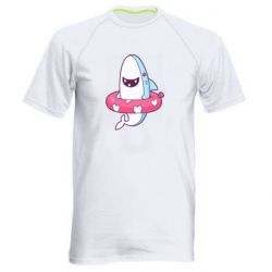 Мужская футболка для спорта Shark and Lifebuoy - PrintSalon