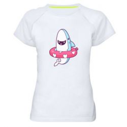 Женская футболка для спорта Shark and Lifebuoy - PrintSalon