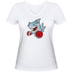 Жіноча футболка з V-подібним вирізом Shark MMA - PrintSalon
