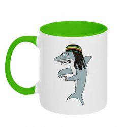 Чашка двухцветная 320ml Shark Rastaman - PrintSalon