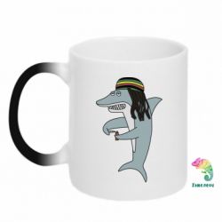 Чашка-хамелеон Shark Rastaman - PrintSalon