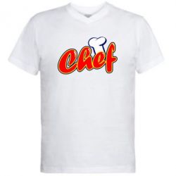 Мужская футболка  с V-образным вырезом Шеф-повар - PrintSalon