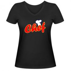Женская футболка с V-образным вырезом Шеф-повар - PrintSalon