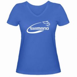 Женская футболка с V-образным вырезом Shimano