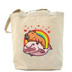 Шоппер Капибара на рыбе - PrintSalon