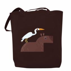 Шоппер Капибара с цаплей - PrintSalon