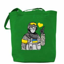 Шоппер Военный с сердечком