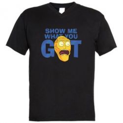 Мужская футболка  с V-образным вырезом Show me what you got - PrintSalon