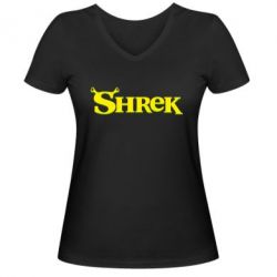 Женская футболка с V-образным вырезом Shrek - PrintSalon