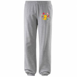 Штаны Cat, Flowers and Butterfly - PrintSalon