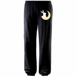 Штаны Cute rabbit on the moon - PrintSalon