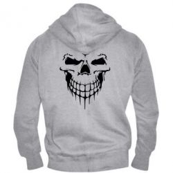 Мужское худи на молнии Silhouette of a skull - PrintSalon