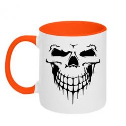 Чашка двухцветная 320ml Silhouette of a skull - PrintSalon