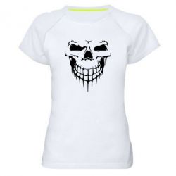 Женская футболка для спорта Silhouette of a skull - PrintSalon
