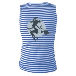 Майка-тельняшка Silhouette of a witch on a broom-PrintSalon Майка-тельняшка Silhouette of a witch on a broom