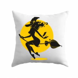 Подушка Silhouette of a witch on a broom