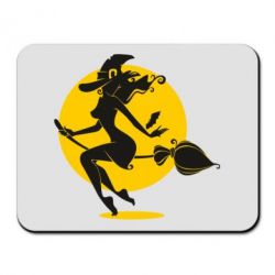 Килимок для миші Silhouette of a witch on a broom - PrintSalon