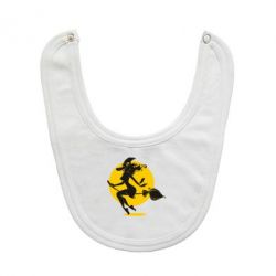 Слинявчик Silhouette of a witch on a broom - PrintSalon