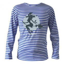 Тельняшка с длинным рукавом Silhouette of a witch on a broom-PrintSalon Тельняшка с длинным рукавом Silhouette of a witch on a broom