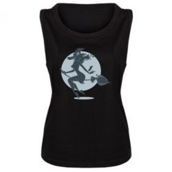 Майка жіноча Silhouette of a witch on a broom - PrintSalon