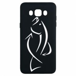 Чехол для Samsung J7 2016 Силуэт рыбы - PrintSalon