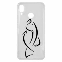 Чехол для Huawei P Smart Plus 2018 Силуэт рыбы - PrintSalon