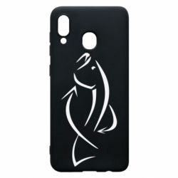 Чехол для Samsung A20 Силуэт рыбы - PrintSalon