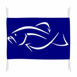 Флаг Силуэт рыбы - PrintSalon