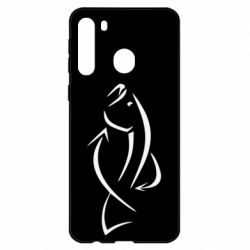 Чехол для Samsung A21 Силуэт рыбы - PrintSalon