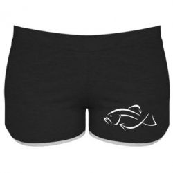 Женские шорты Силуэт рыбы - PrintSalon