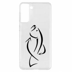 Чехол для Samsung S21+ Силуэт рыбы - PrintSalon